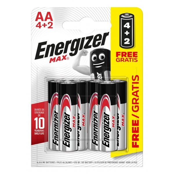Baterie Alkaliczne AA LR06 4+2 - Energizer Max