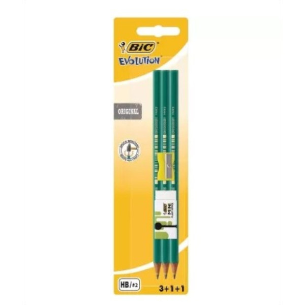Zestaw 3 ołówków z gumką i temperówką - BIC