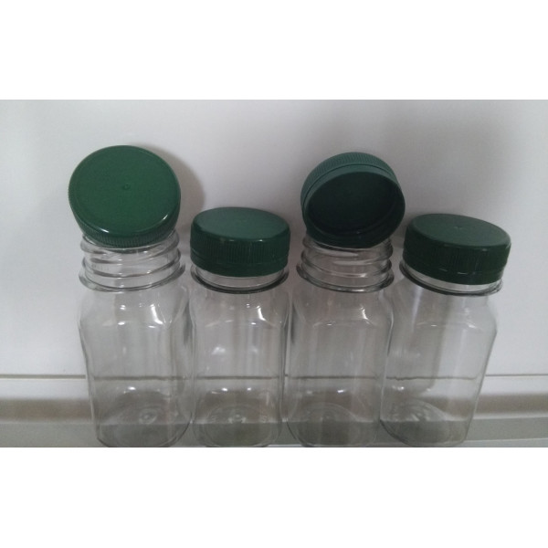 Butelka PET 120ml okrągła gładka z korkiem